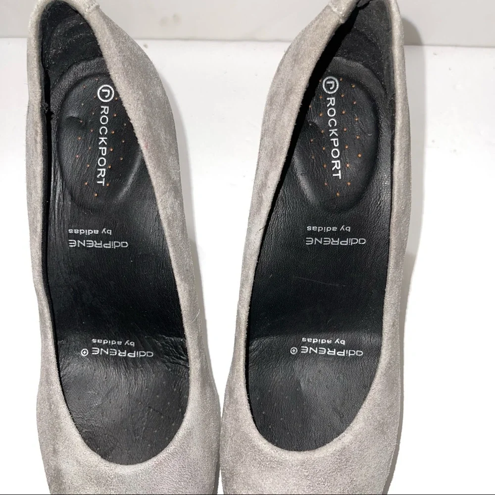 Rockport Gray Suede Platform Heels Adiprene By Adidas Size 5